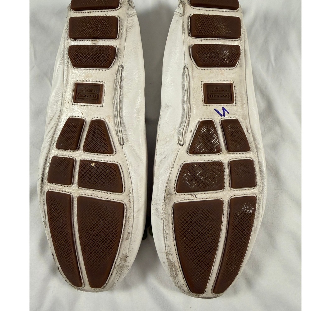 Coach Vanesa White Leather Floral Applique Ballet Flats Shoes Womens 9 M F2070 - Picture 4 of 6